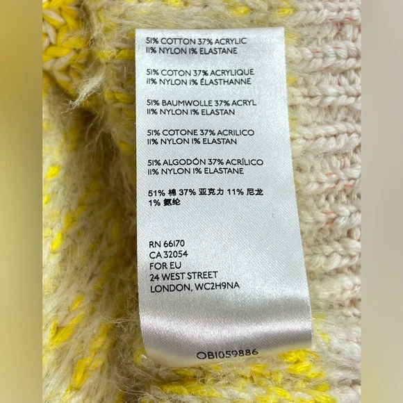 Free People Sunbrite Sweater - Small - women's fuzzy knit yellow cream pullover - Picture 11 of 15